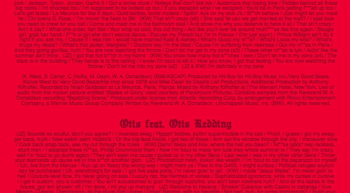 Watch the Throne [Credits]